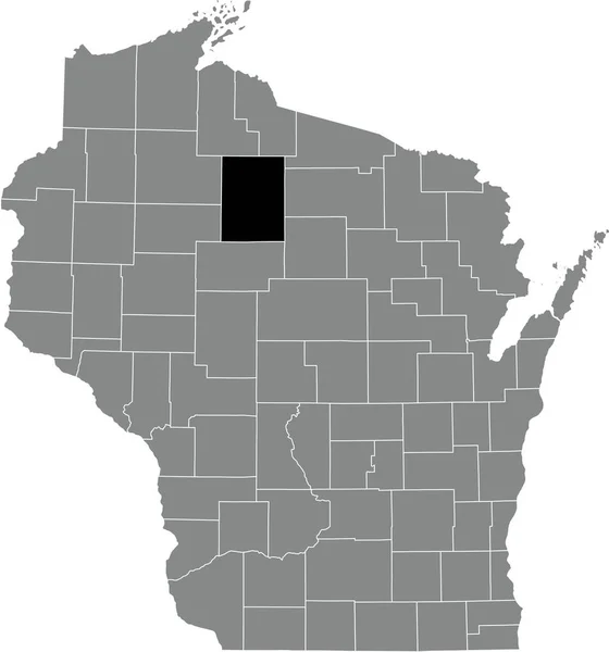 Black Highlighted Location Map Price County Gray Administrative Map Federal — Wektor stockowy