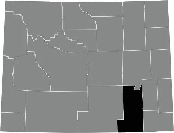 Abd Nin Wyoming Eyaletinin Gri Idari Haritasında Albany County Nin — Stok Vektör