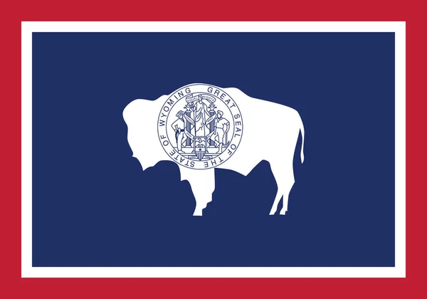 Drapeau Vecteur Officiel Actuel État Fédéral Wyoming États Unis — Image vectorielle