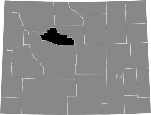 Abd Wyoming Federal Eyaleti Nin Gri Idari Haritasında Hot Springs — Stok Vektör