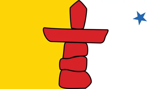Official Current Vector Flag Canadian Territory Nunavut Canada — Wektor stockowy