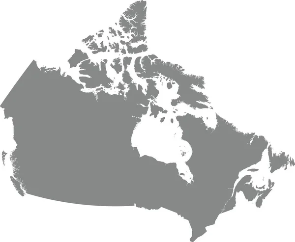 Gray Flat Blank Vector Administrative Map Canada — Vettoriale Stock