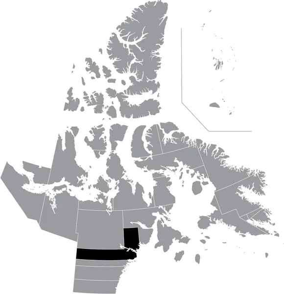 Plano Negro Blanco Resaltado Mapa Ubicación Del Rankin Inlet North — Archivo Imágenes Vectoriales