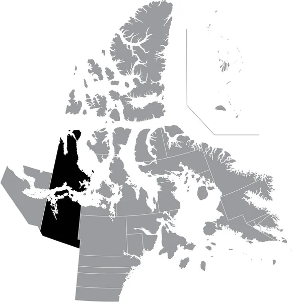 Plano Negro Blanco Resaltado Mapa Ubicación Del Distrito Cambridge Bay — Vector de stock