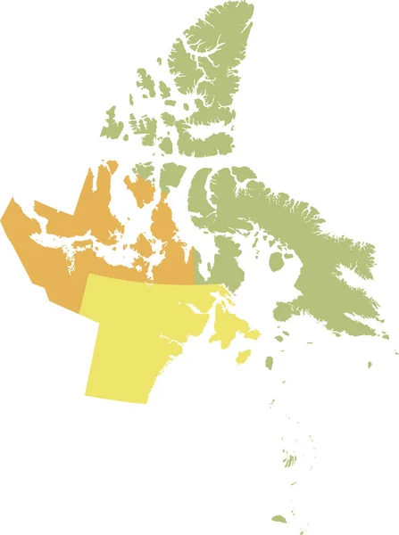 Pastel Plano Mapa Administrativo Vetorial Branco Território Canadense Nunavut Canada — Vetor de Stock