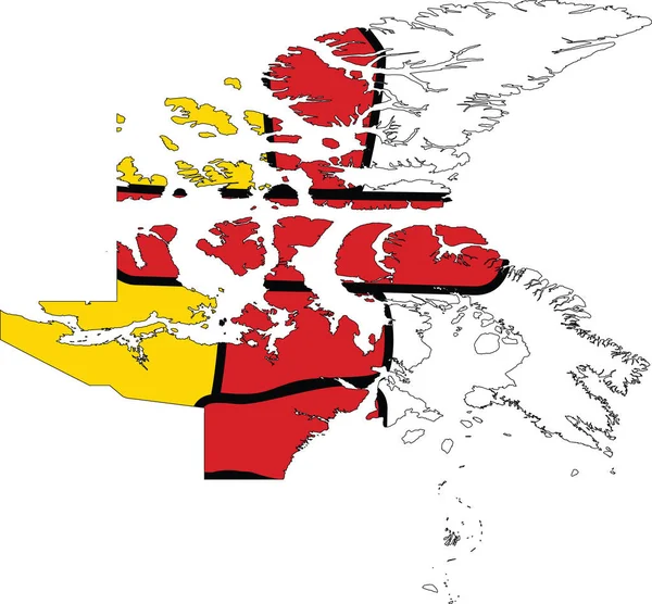 Mapa Bandeira Administrativa Vetorial Plana Território Canadense Nunavut Canada —  Vetores de Stock