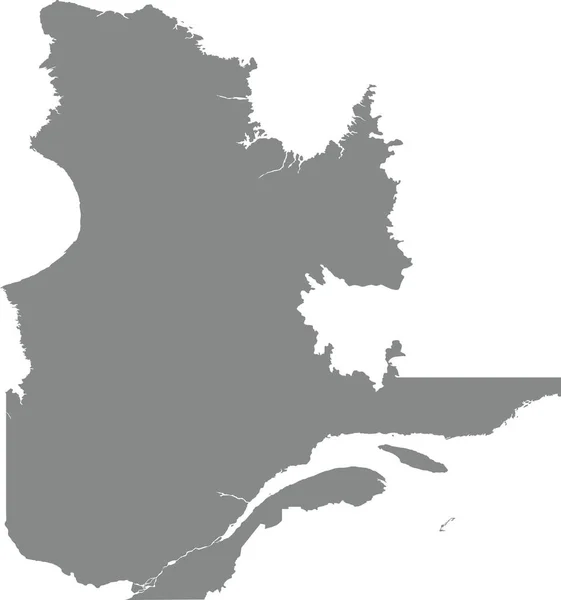 Mapa Administrativo Vetor Branco Plano Cinzento Província Canadense Quebec Canada — Vetor de Stock