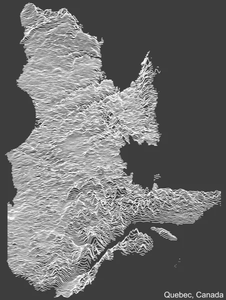 Topographic Negative Relief Map Canadian Province Quebec Canada White Contour — стоковий вектор