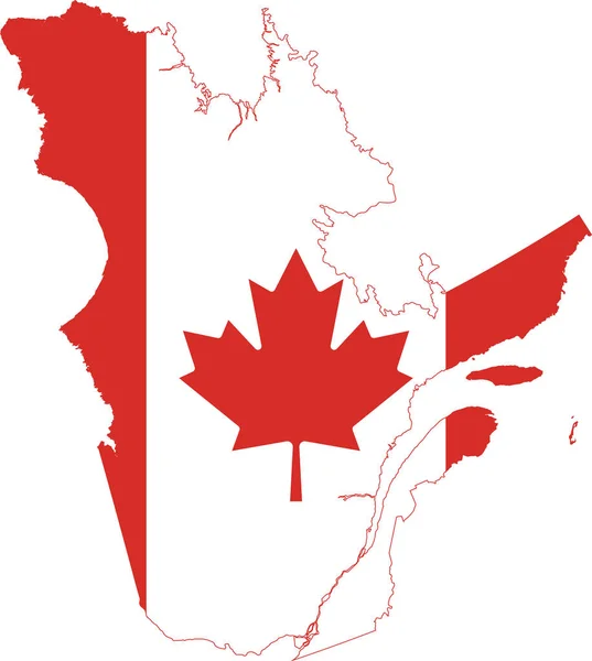 Flat Vector Administrative Flag Map Canadian Province Quebec Combined Official — стоковий вектор