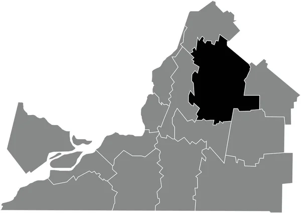 Černá Plochá Prázdná Zvýrazněná Mapa Místa Les Maskoutains Regional County — Stockový vektor