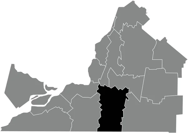 Black Flat Blank Highlighted Location Map Haut Richelieu Regional County —  Vetores de Stock