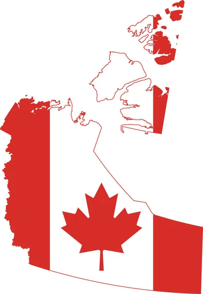 Mapa Bandeira Administrativa Vetorial Plana Território Canadiano Dos Territórios Norte — Vetor de Stock