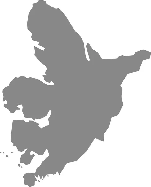 Gray Flat Blank Vector Map Norwegian Regional Capital City Bergen — Image vectorielle