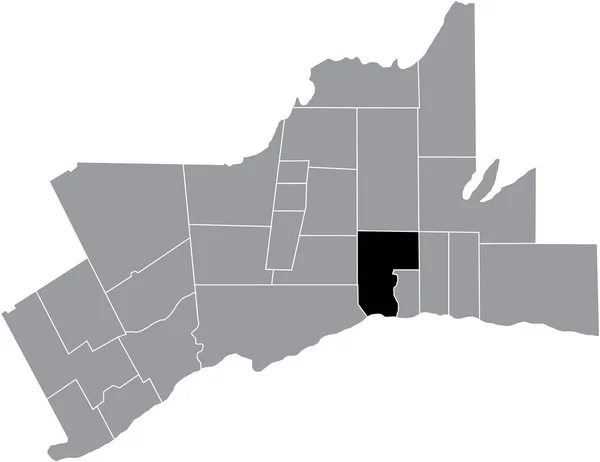 Plano Negro Blanco Resaltado Mapa Ubicación Municipalidad Pickering Dentro Del — Archivo Imágenes Vectoriales