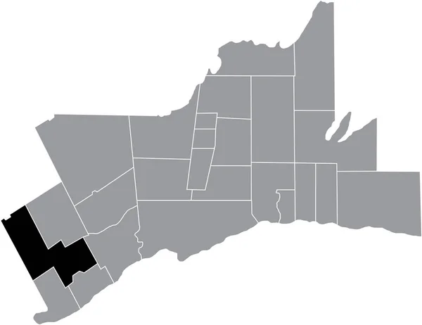 Mapa Ubicación Resaltado Blanco Plano Negro Municipalidad Milton Dentro Del — Archivo Imágenes Vectoriales