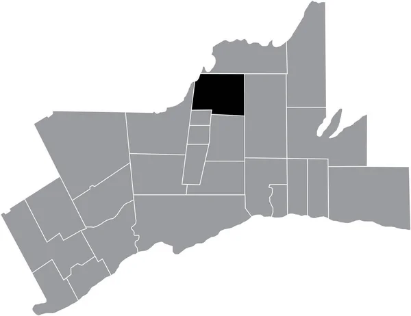 Black Flat Blank Highlighted Location Map East Gwillimbury Municipality Gray — стоковий вектор