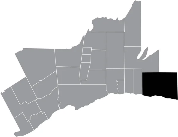 Black Flat Blank Highlighted Location Map Clarington Municipality Gray Administrative — Stock vektor