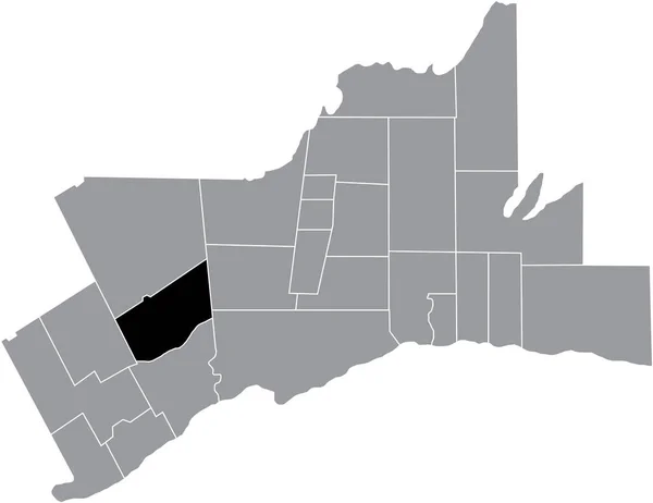 Black Flat Blank Highlighted Location Map Brampton Municipality Gray Administrative — Stockvector