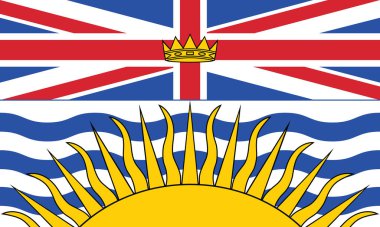 Official current vector flag of the Canadian province of BRITISH COLUMBIA, CANADA