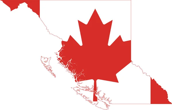 Flat Vector Administrative Flag Map Canadian Province British Columbia Combined — Stockvector