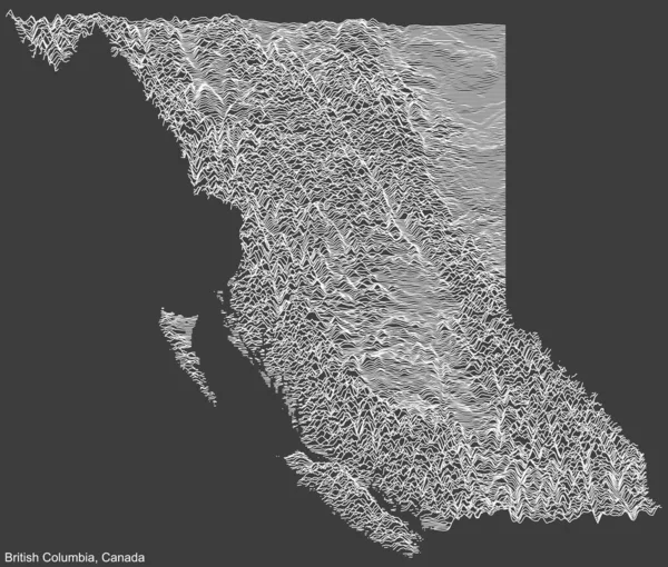 Topographic Negative Relief Map Canadian Province British Columbia Canada White — стоковий вектор