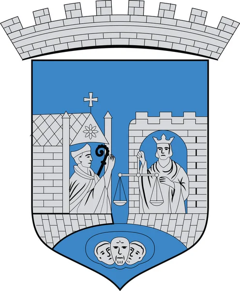 Official Coat Arms Vector Illustration Norwegian Regional Capital City Trondheim — Archivo Imágenes Vectoriales