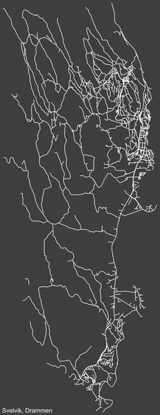 Navegación Negativa Detallada Líneas Blancas Calles Urbanas Mapa Del Barrio — Archivo Imágenes Vectoriales