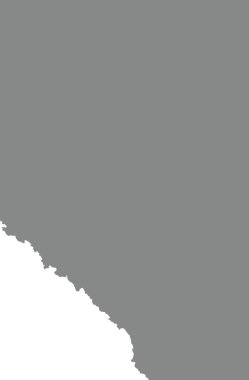 Gray flat blank vector administrative map of the Canadian province of ALBERTA, CANADA