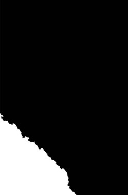 Black flat blank vector administrative map of the Canadian province of ALBERTA, CANADA