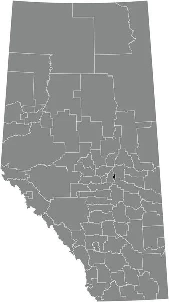 Black Flat Blank Highlighted Location Map Improvement District Elk Island —  Vetores de Stock