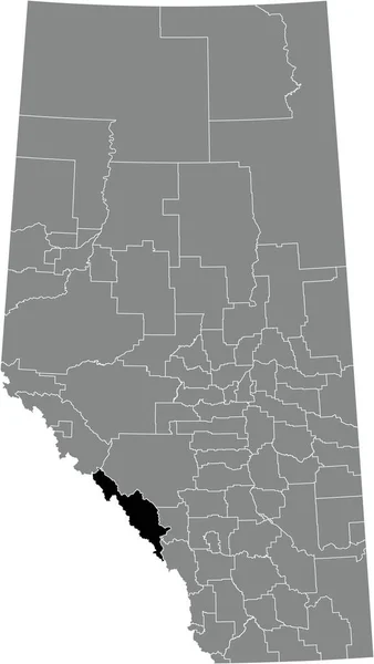 Black Flat Blank Highlighted Location Map Improvement District Banff Gray — Vettoriale Stock