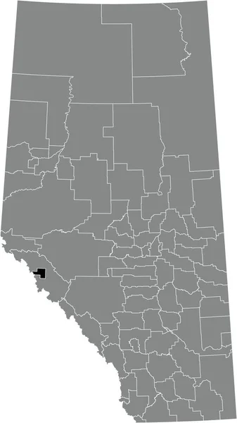 Black Flat Blank Highlighted Location Map Jasper Specialized Municipality Gray —  Vetores de Stock