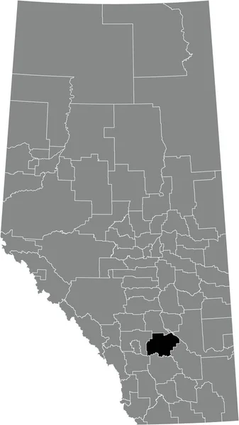 Black Flat Blank Highlighted Location Map Wheatland County Municipal District — Stok Vektör