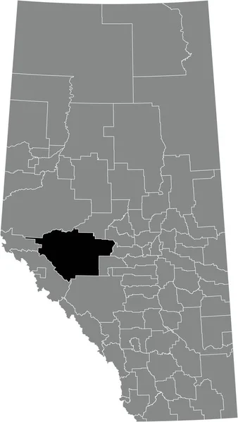 Black Flat Blank Highlighted Location Map Yellowhead County Municipal District —  Vetores de Stock