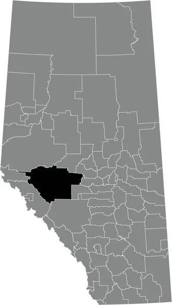 Black Flat Blank Highlighted Location Map Yellowhead County Municipal District — Vetor de Stock