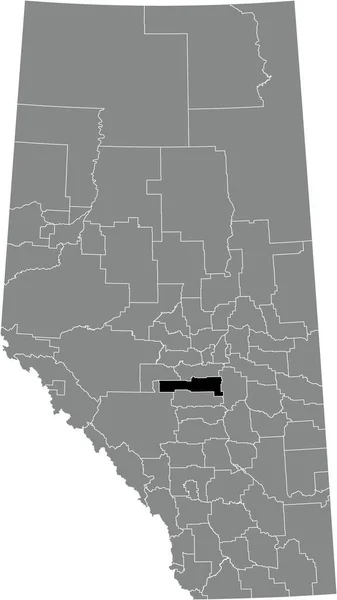 Black Flat Blank Highlighted Location Map County Wetaskiwin Municipal District — Image vectorielle