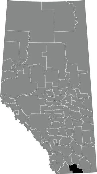 Black Flat Blank Highlighted Location Map County Warner Municipal District — 图库矢量图片