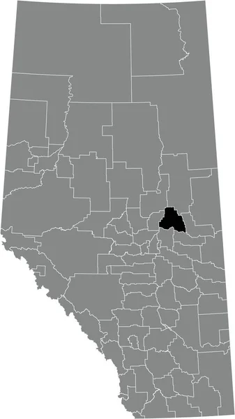 Black Flat Blank Highlighted Location Map Smoky Lake County Municipal — Wektor stockowy