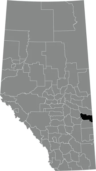 Black Flat Blank Highlighted Location Map Provost Municipal District Gray — Stock vektor