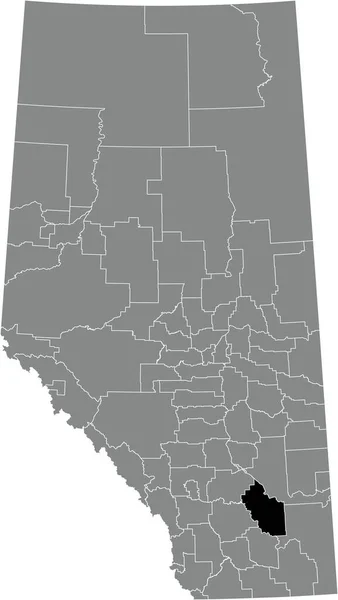 Black Flat Blank Highlighted Location Map County Newell Municipal District — Vetor de Stock