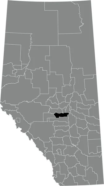 Black Flat Blank Highlighted Location Map Leduc County Municipal District —  Vetores de Stock