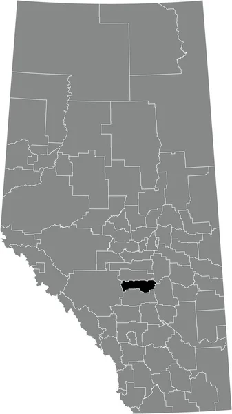 Black Flat Blank Highlighted Location Map Lacombe County Municipal District — Wektor stockowy