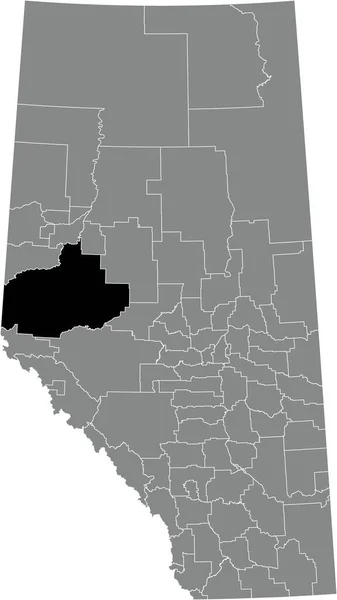 Black Flat Blank Highlighted Location Map Greenview Municipal District Gray —  Vetores de Stock