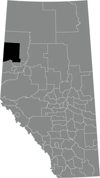 Black Flat Blank Highlighted Location Map Clear Hills County Municipal — Vetor de Stock