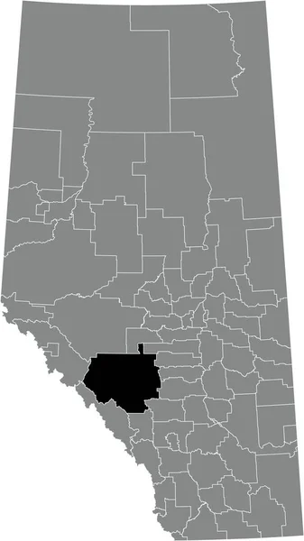 Black Flat Blank Highlighted Location Map Clearwater County Municipal District —  Vetores de Stock