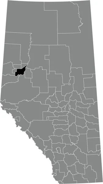 Black Flat Blank Highlighted Location Map Birch Hills County Municipal — Vettoriale Stock