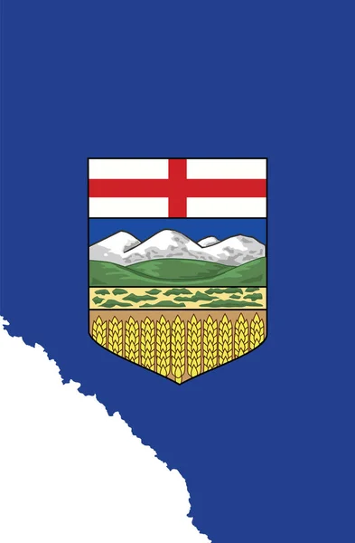 Flat Vector Administrative Flag Map Canadian Province Alberta Canada — 图库矢量图片