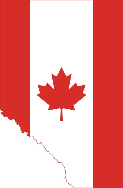Flat Vector Administrative Flag Map Canadian Province Alberta Combined Official — Stockvector