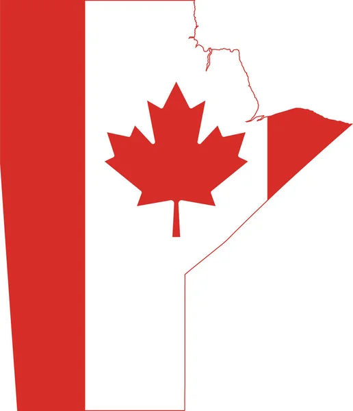 Flat Vector Administrative Flag Map Canadian Province Manitoba Combined Official — Stockvector