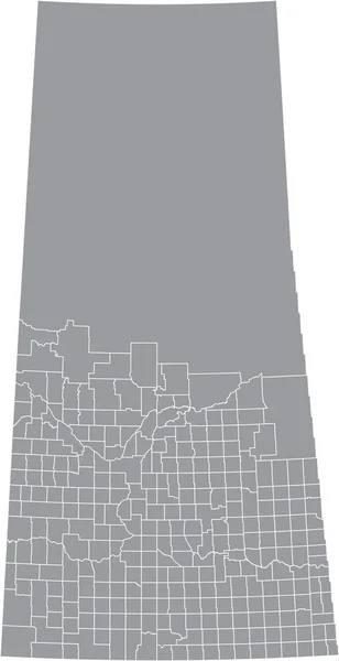 Gray Flat Blank Vector Administrative Map Canadian Province Saskatchewan Canada — Stock Vector